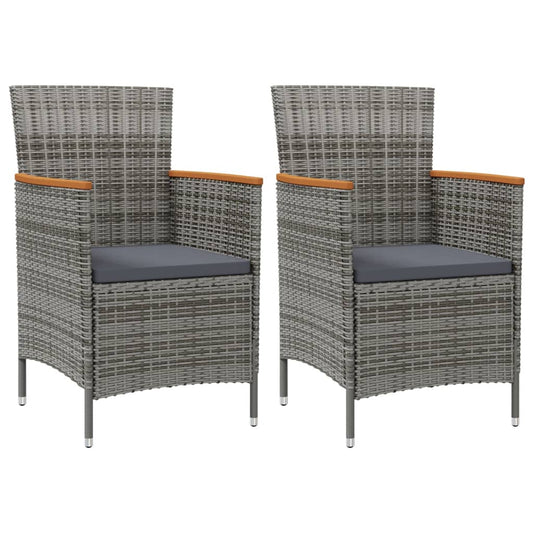 Garden Dining Chairs 2 Pcs Poly Rattan