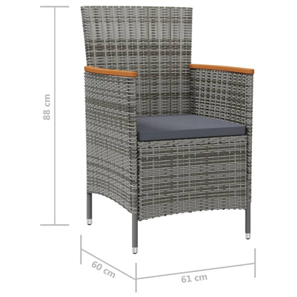 Garden Dining Chairs 2 Pcs Poly Rattan