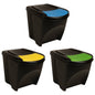 Stackable Garbage Bin Boxes 4 Pcs 100 L Polypropylene