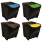 Stackable Garbage Bin Boxes 4 Pcs 100 L Polypropylene