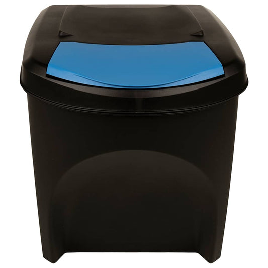 Stackable Garbage Bin Boxes 4 Pcs 100 L Polypropylene