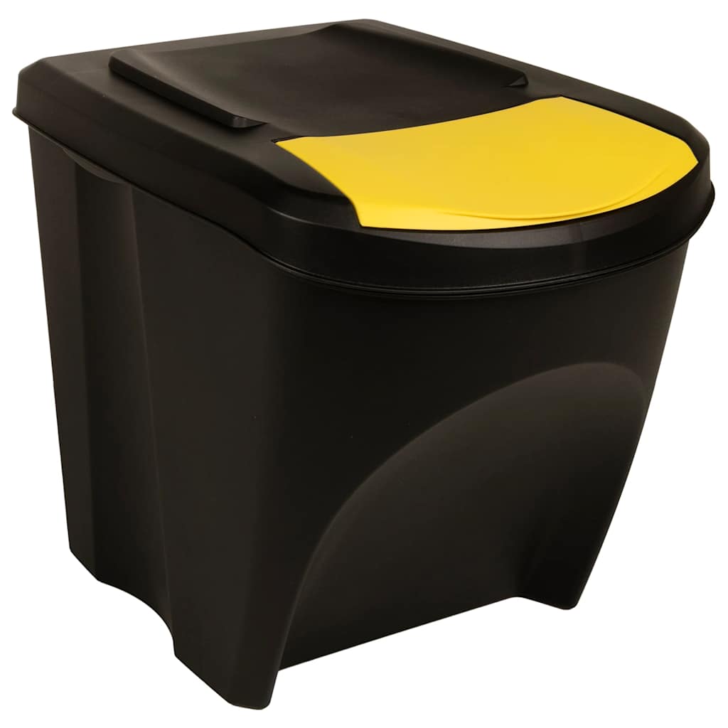 Stackable Garbage Bin Boxes 4 Pcs 100 L Polypropylene