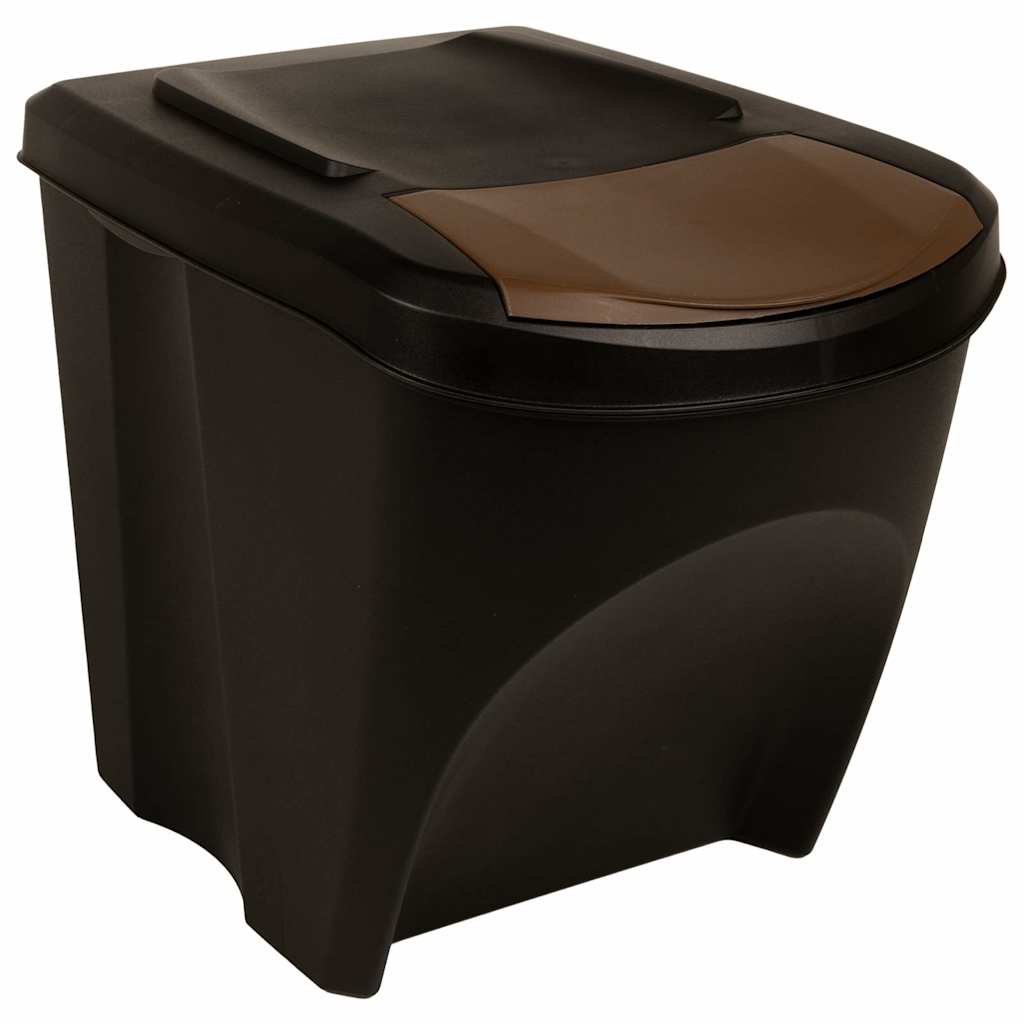 Stackable Garbage Bin Boxes 4 Pcs 100 L Polypropylene