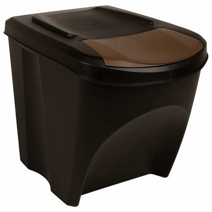 Stackable Garbage Bin Boxes 4 Pcs 100 L Polypropylene