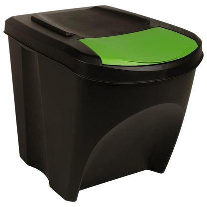Stackable Garbage Bin Boxes 4 Pcs 100 L Polypropylene