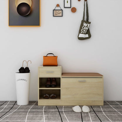 Shoe Bench 94.5X31X57 Cm Engineered Wood