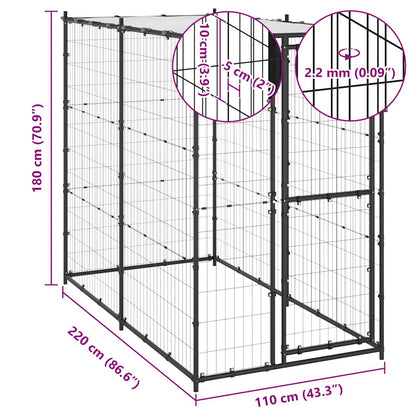Outdoor Dog Kennel Steel With Roof