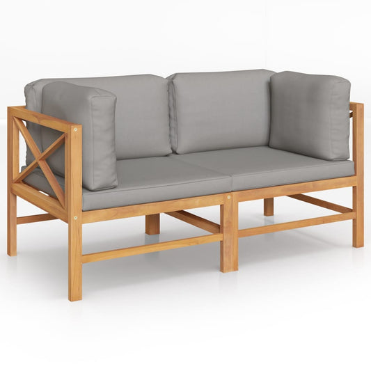 2-Seater Garden Bench With Dark Grey Cushions