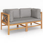 2-Seater Garden Bench With Dark Grey Cushions