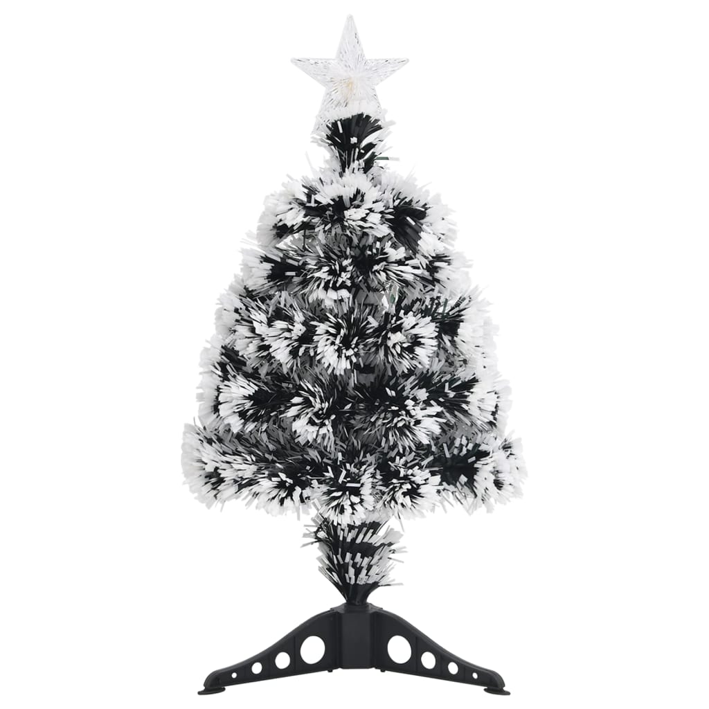 Pre-Lit Christmas Tree Green And White 64 Cm Fibre Optic