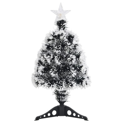 Pre-Lit Christmas Tree Green And White 64 Cm Fibre Optic