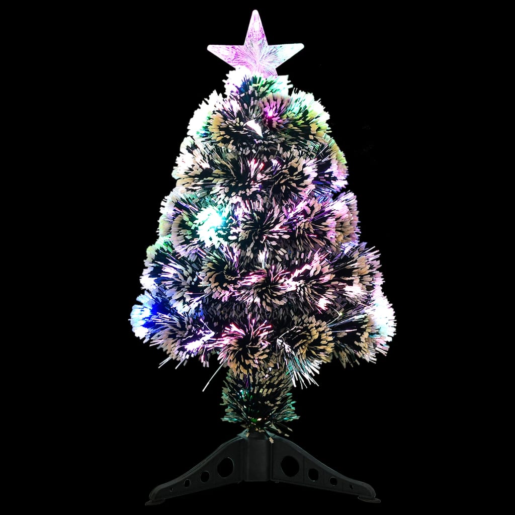 Pre-Lit Christmas Tree Green And White 64 Cm Fibre Optic