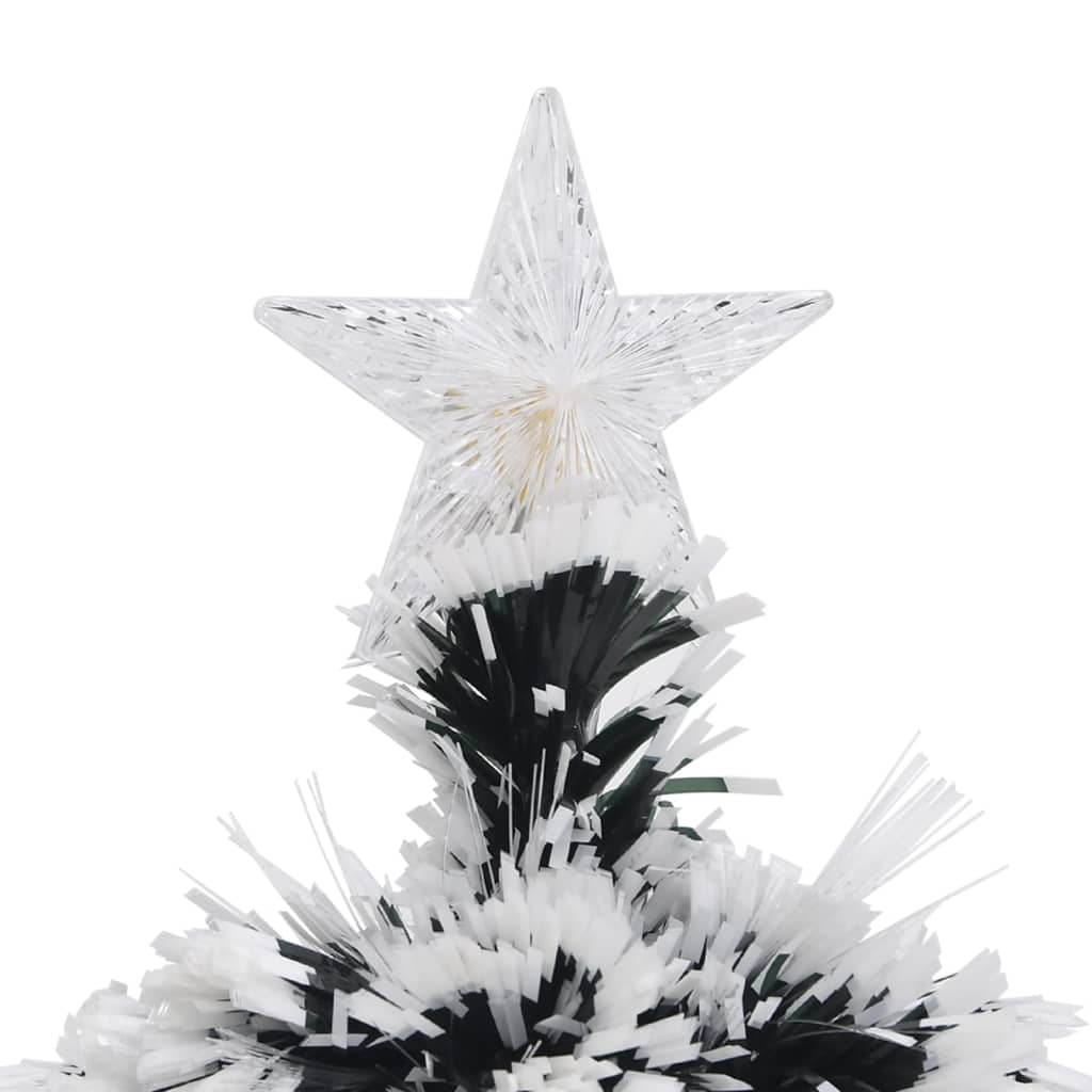 Pre-Lit Christmas Tree Green And White 64 Cm Fibre Optic