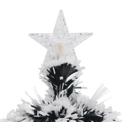 Pre-Lit Christmas Tree Green And White 64 Cm Fibre Optic