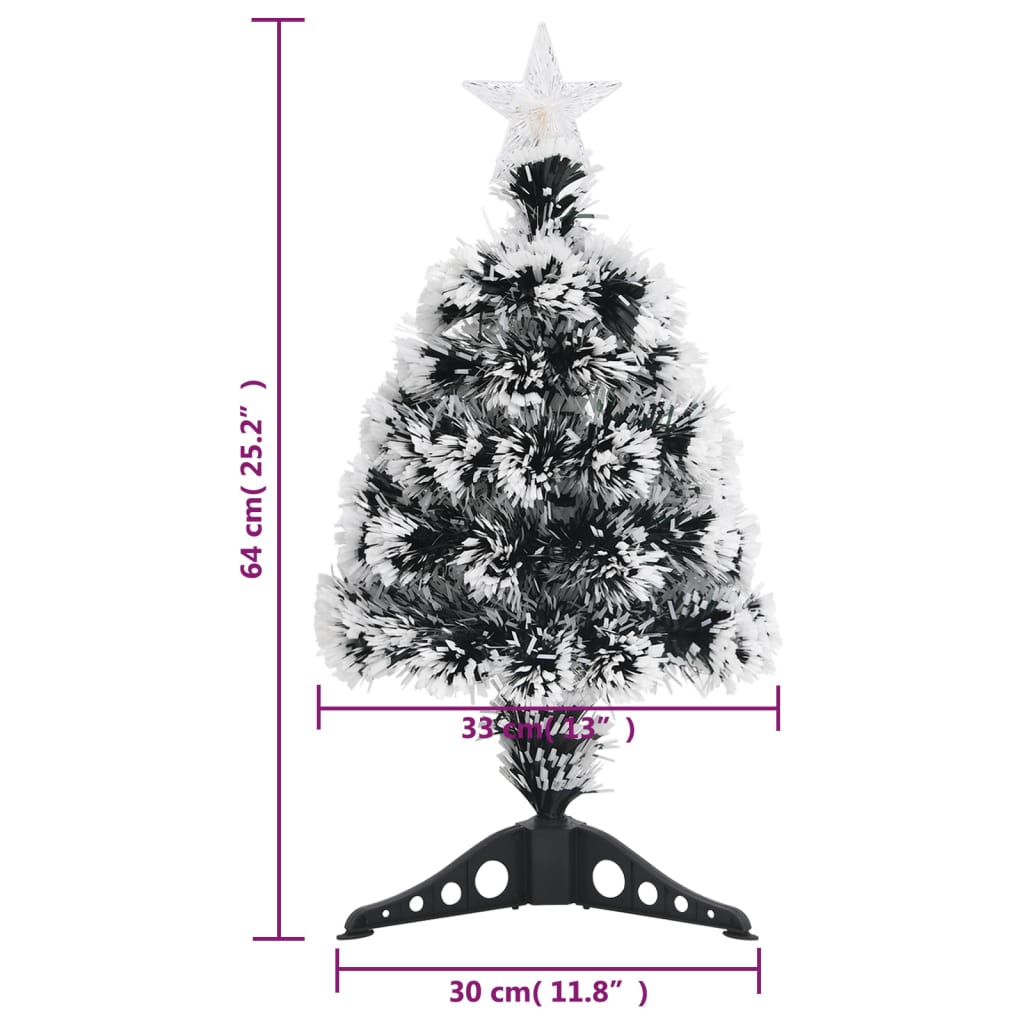 Pre-Lit Christmas Tree Green And White 64 Cm Fibre Optic