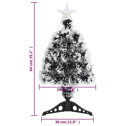 Pre-Lit Christmas Tree Green And White 64 Cm Fibre Optic