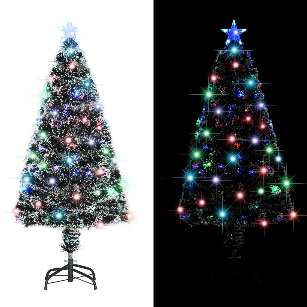 Pre-Lit Christmas Tree Green And White 64 Cm Fibre Optic