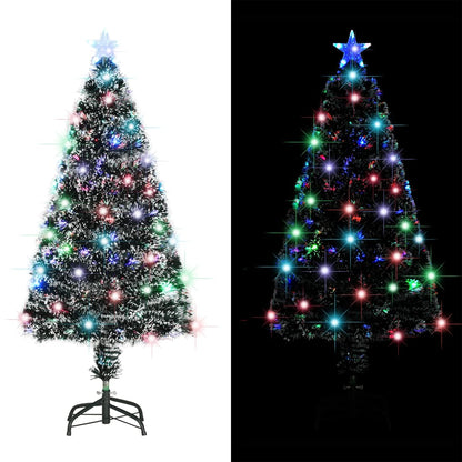 Pre-Lit Christmas Tree Green And White 64 Cm Fibre Optic