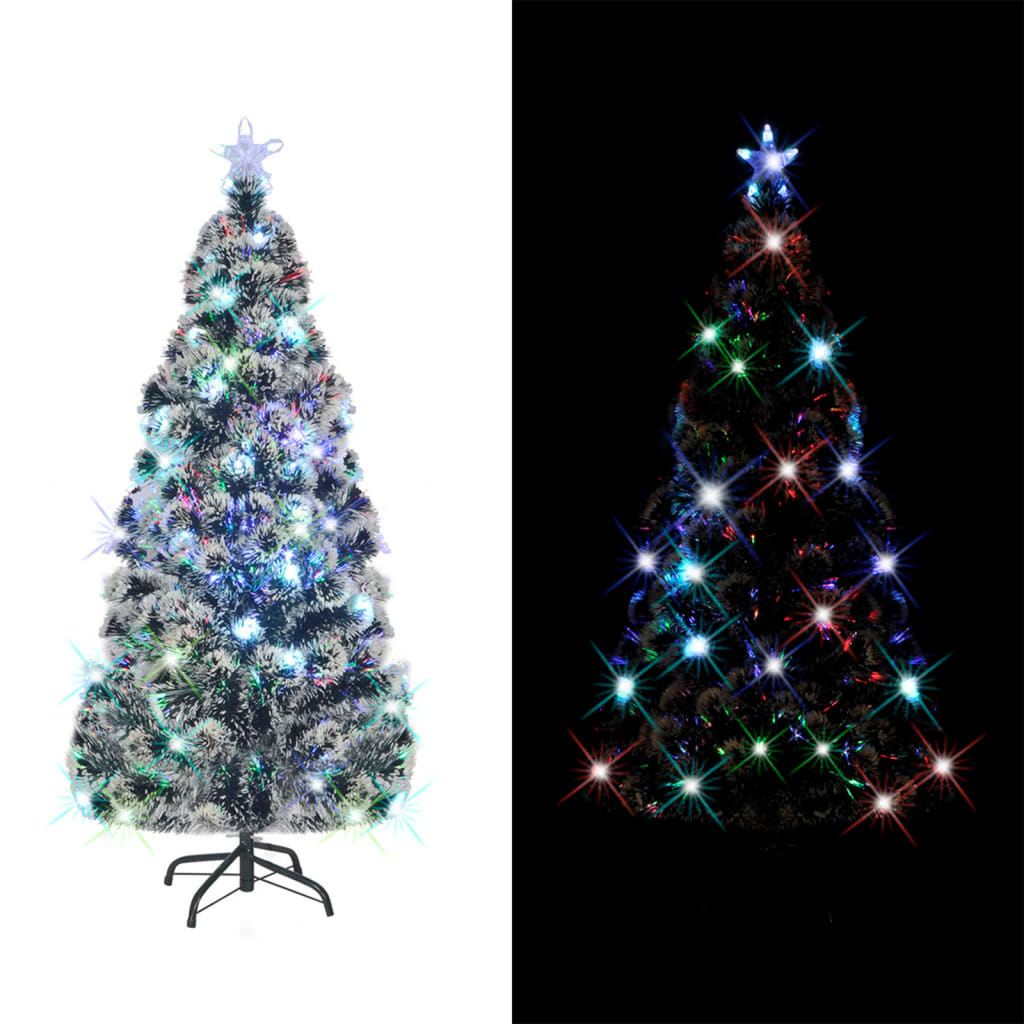 Pre-Lit Christmas Tree Green And White 64 Cm Fibre Optic