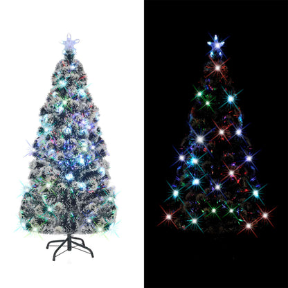 Pre-Lit Christmas Tree Green And White 64 Cm Fibre Optic
