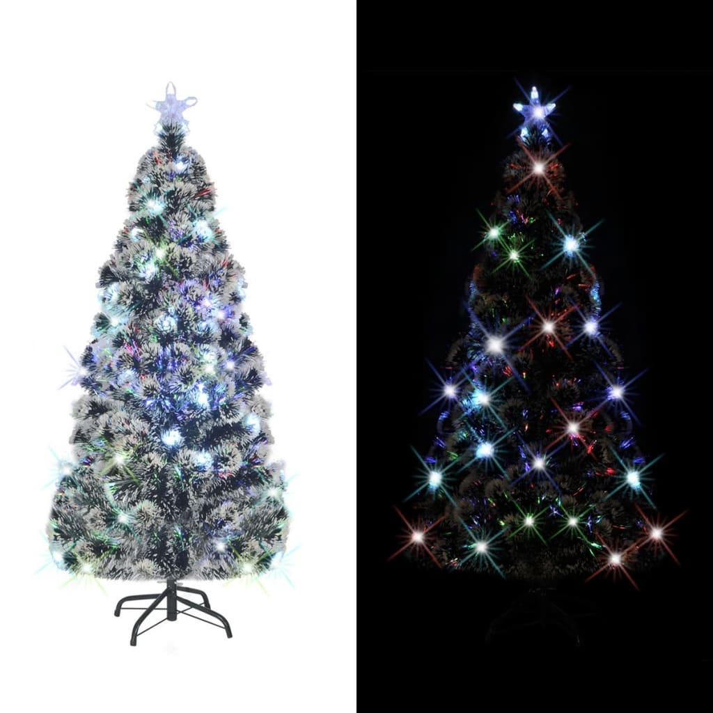 Pre-Lit Christmas Tree Green And White 64 Cm Fibre Optic