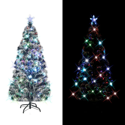Pre-Lit Christmas Tree Green And White 64 Cm Fibre Optic