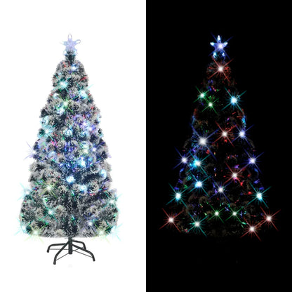 Pre-Lit Christmas Tree Green And White 64 Cm Fibre Optic