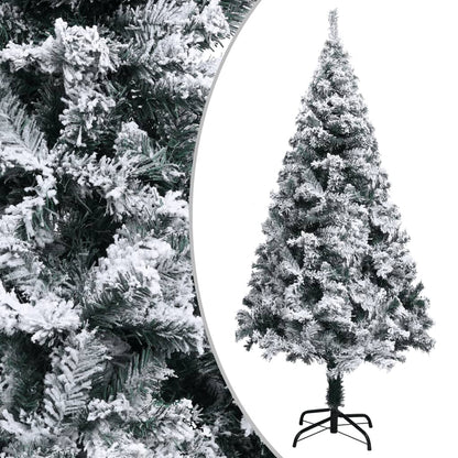 Artificial Christmas Tree With Flocked Snow Green 150 M Pvc