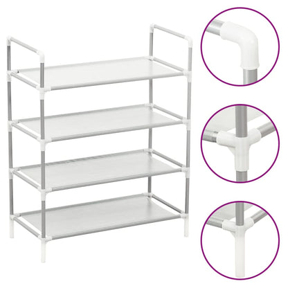 Shoe Rack With 4 Shelves Metal And Non-Woven Fabric
