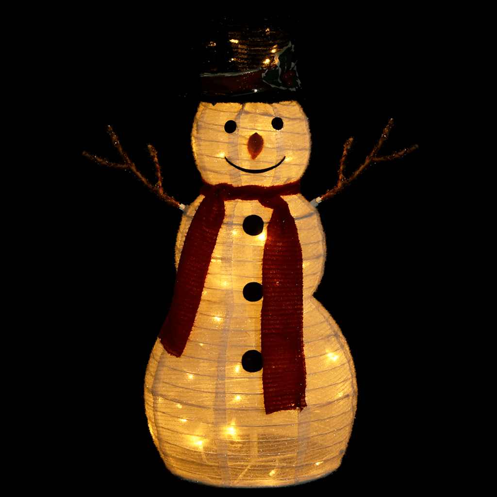 Decorative Christmas Snowman Figure With Led Luxury Fabric 60Cm
