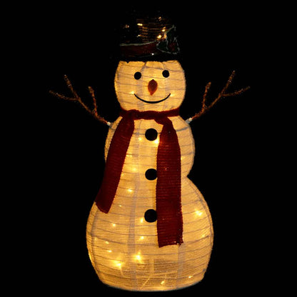Decorative Christmas Snowman Figure With Led Luxury Fabric 60Cm