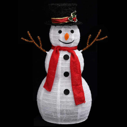 Decorative Christmas Snowman Figure With Led Luxury Fabric 60Cm