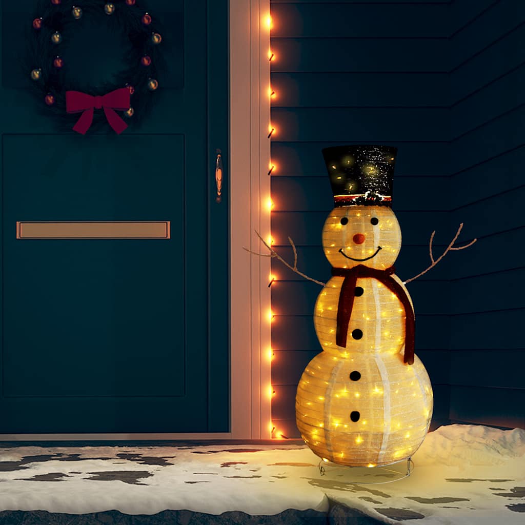 Decorative Christmas Snowman Figure With Led Luxury Fabric 60Cm