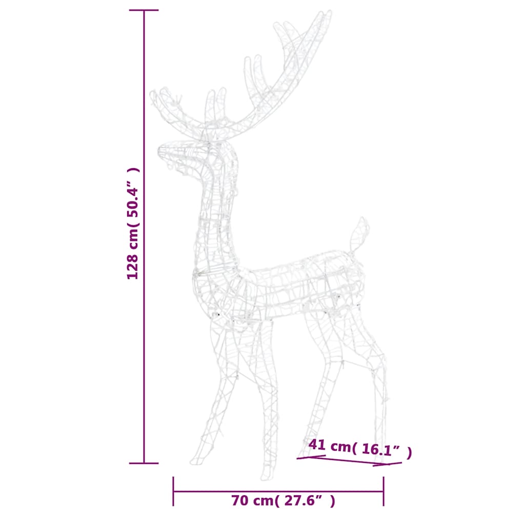 Acrylic Reindeer Christmas Decoration 140 Leds 120 Cm