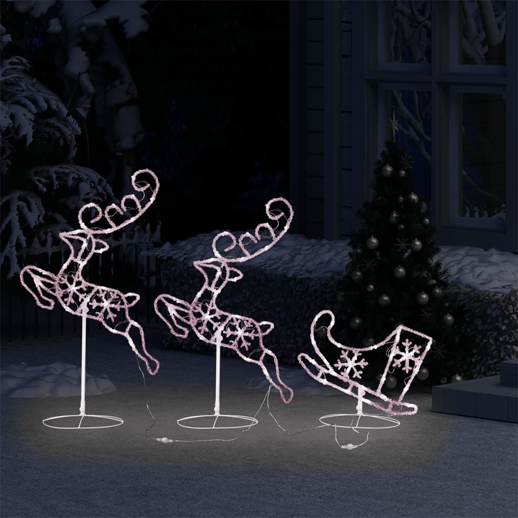 Acrylic Christmas Flying Reindeer&Sleigh 260X21X87Cm