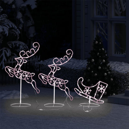 Acrylic Christmas Flying Reindeer&Sleigh 260X21X87Cm