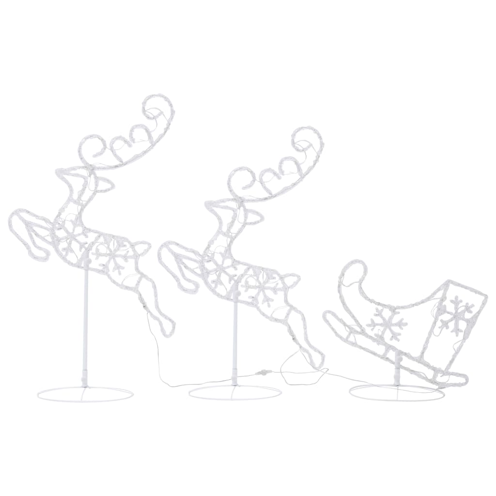 Acrylic Christmas Flying Reindeer&Sleigh 260X21X87Cm