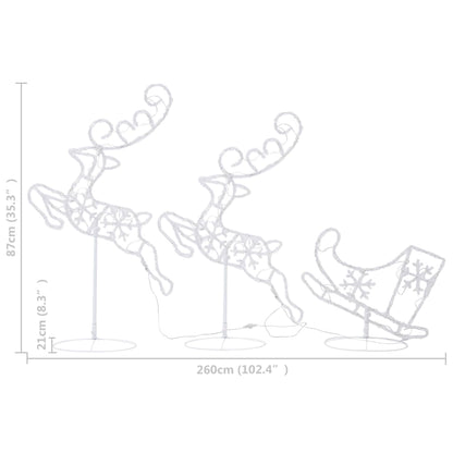 Acrylic Christmas Flying Reindeer&Sleigh 260X21X87Cm