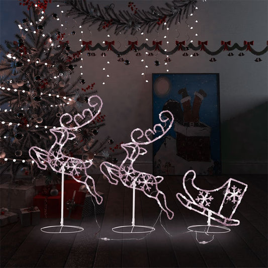 Acrylic Christmas Flying Reindeer&Sleigh 260X21X87Cm