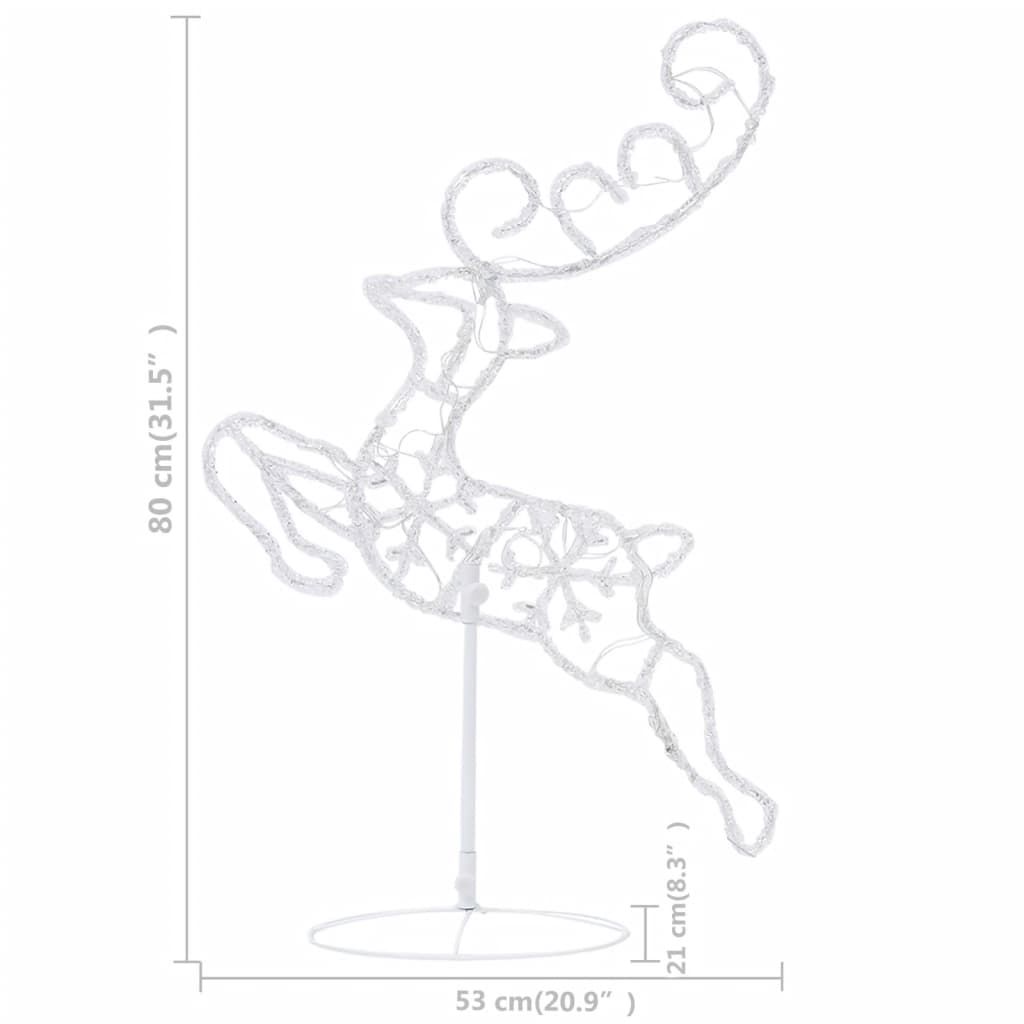 Acrylic Christmas Flying Reindeer&Sleigh 260X21X87Cm