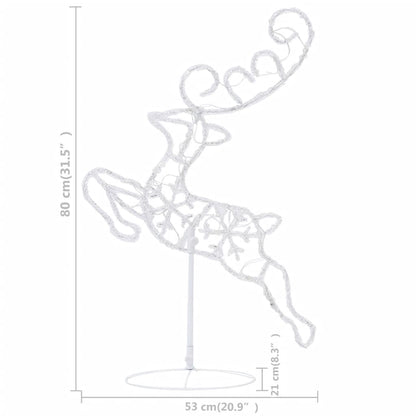 Acrylic Christmas Flying Reindeer&Sleigh 260X21X87Cm