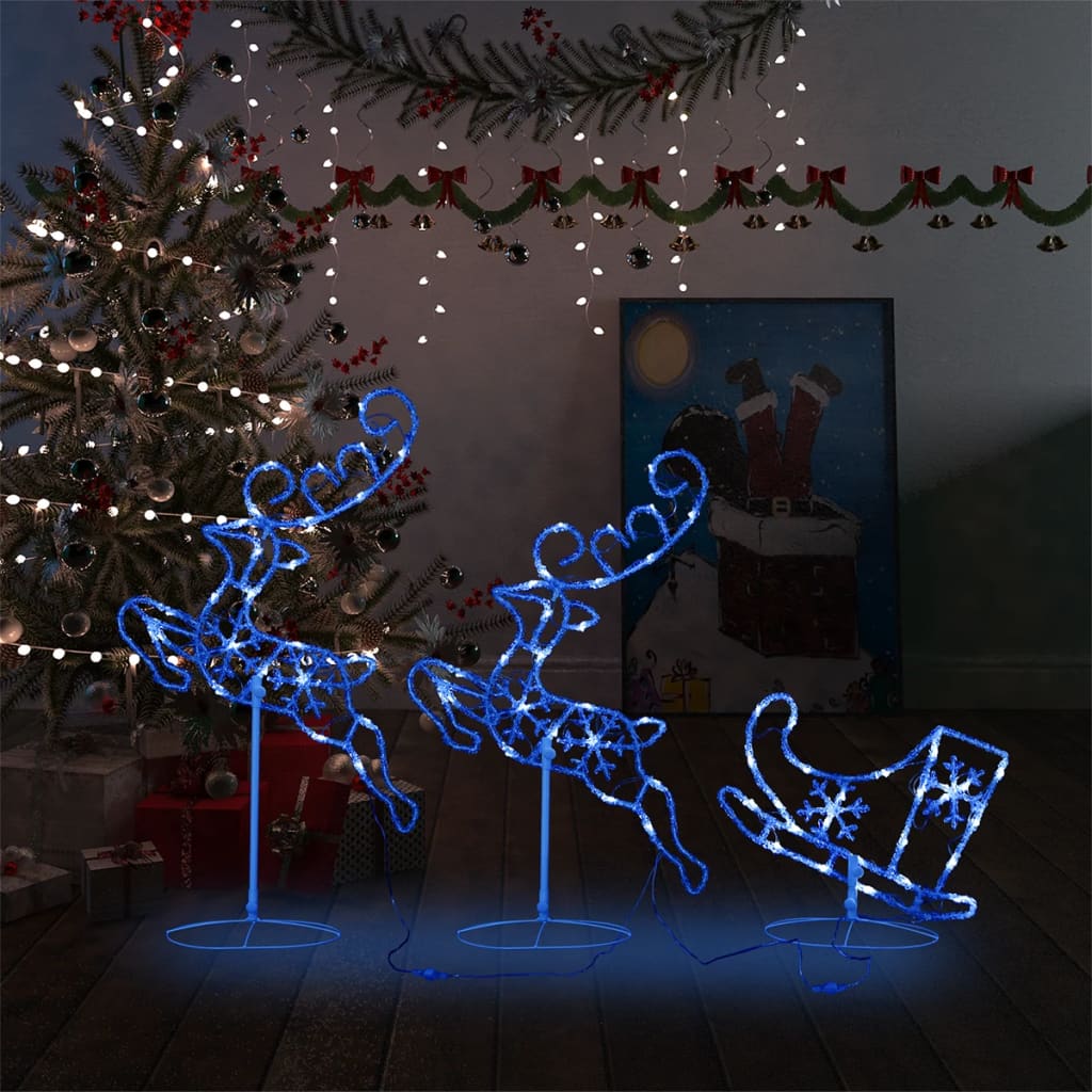 Acrylic Christmas Flying Reindeer&Sleigh 260X21X87Cm