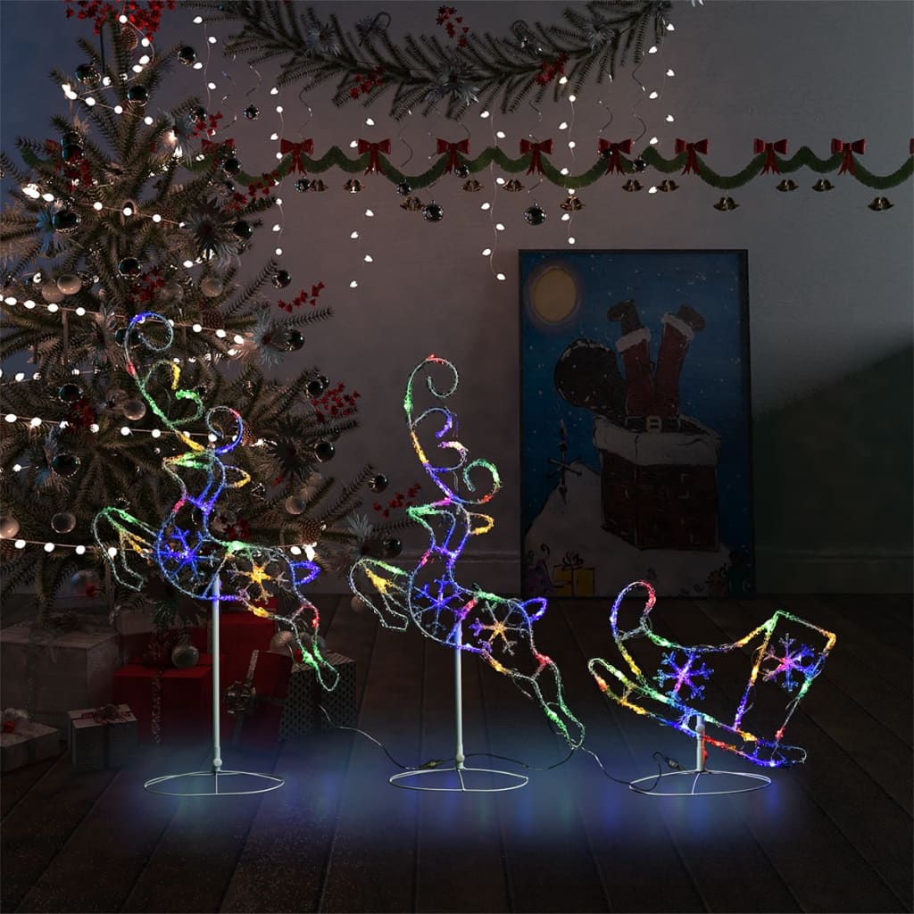 Acrylic Christmas Flying Reindeer&Sleigh 260X21X87Cm