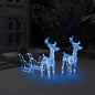 Reindeers & Sleigh Christmas Decoration 160 Leds 130 Cm Acrylic