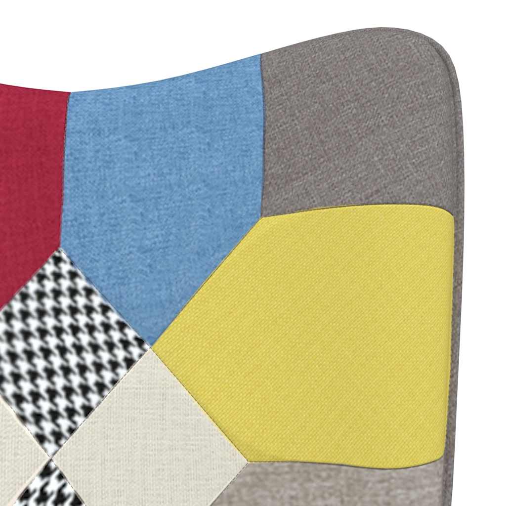 Rocking Chair With A Stool Patchwork Fabric