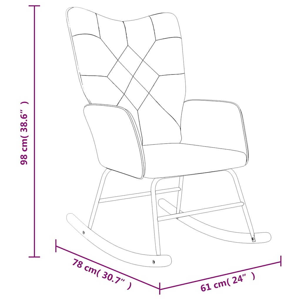 Rocking Chair With A Stool Patchwork Fabric