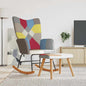 Rocking Chair With A Stool Patchwork Fabric