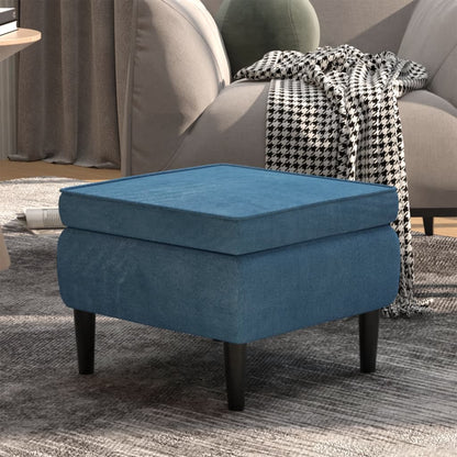 Stool With Wooden Legs Velvet