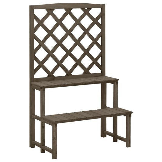 Plant Stand With Trellis 70X42X115 Cm Solid Fir Wood