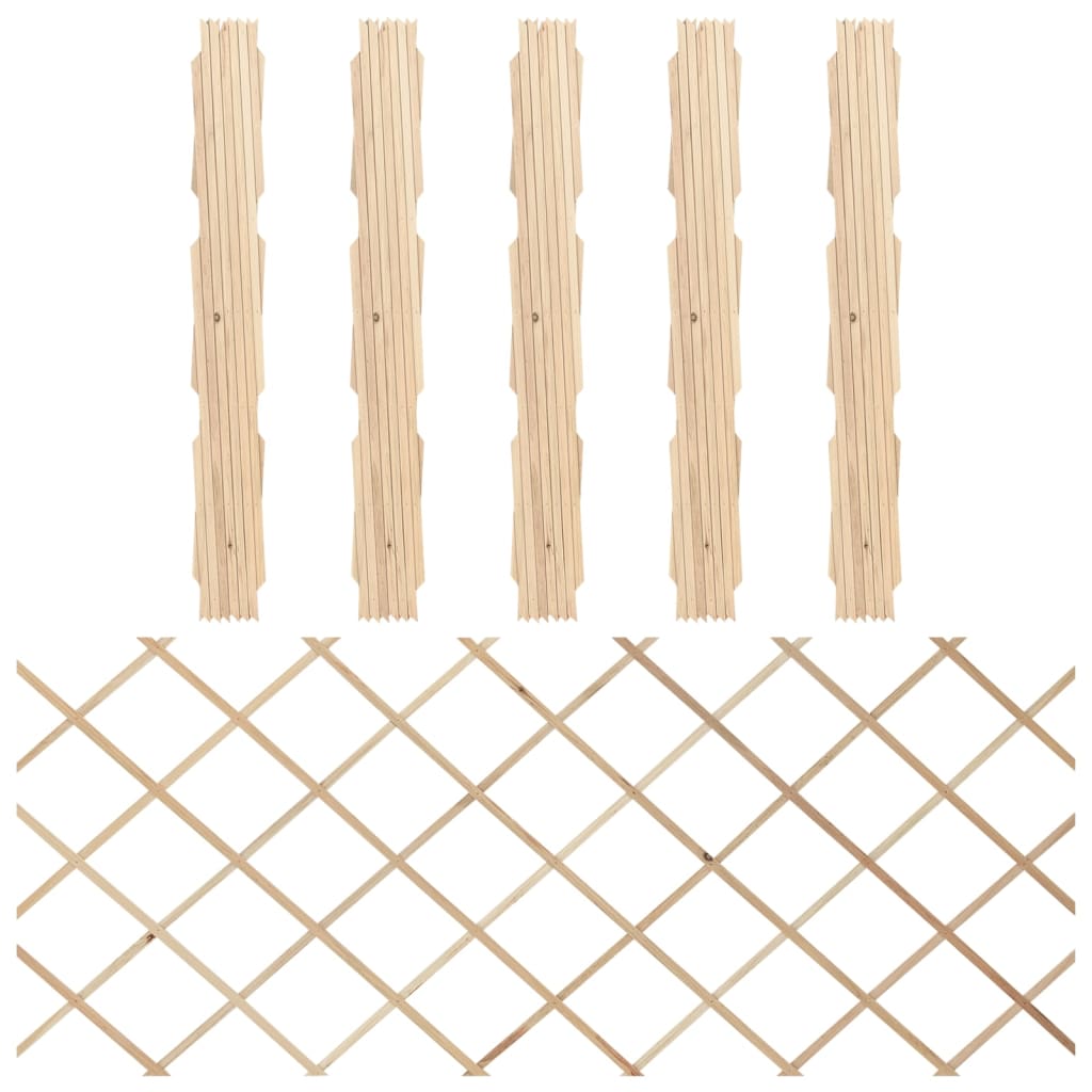 Trellis Fences 5 Pcs Solid Firwood